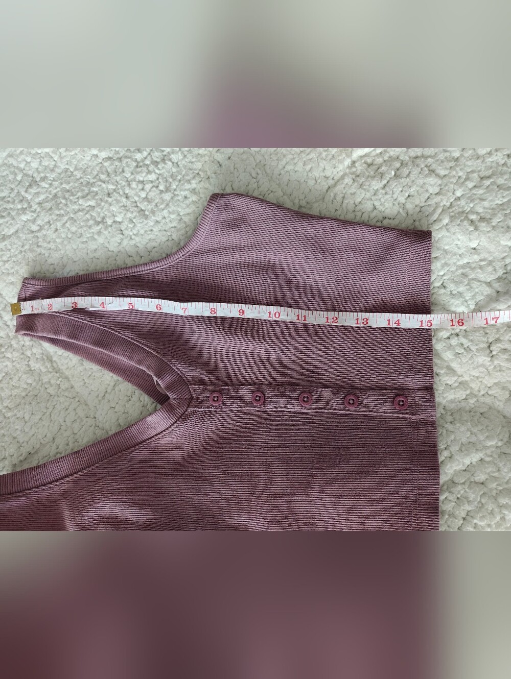 Sleeveless Ribbed Button-Front Crop Top - Mauve - Picture 7 of 7